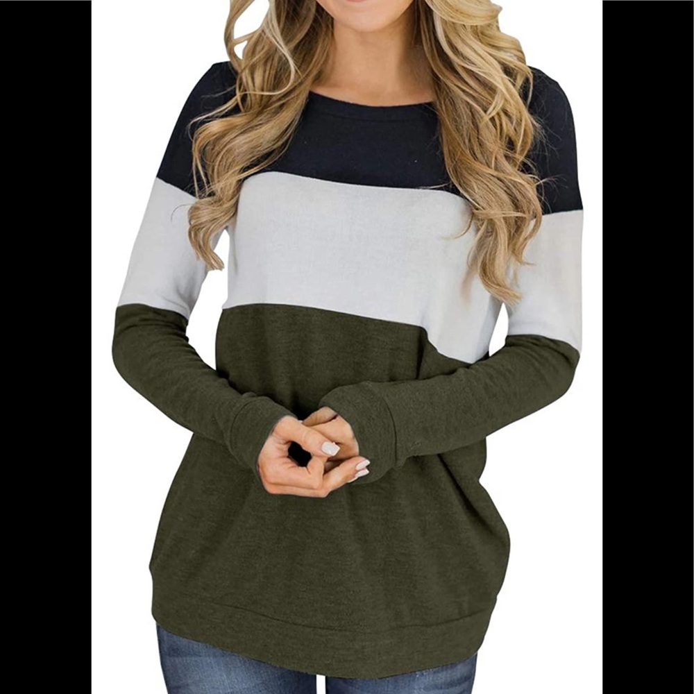 🆕 Beautiful Long sleeve Color block Top